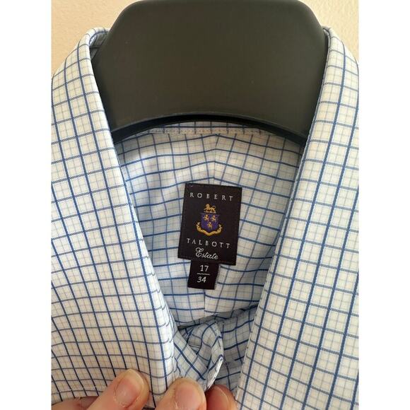NWT Robert Talbott/Maus Hoffman Light Blue Grid Check Button-down 100% Cotton 17 - Picture 3 of 8